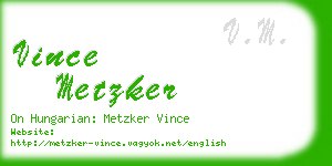 vince metzker business card